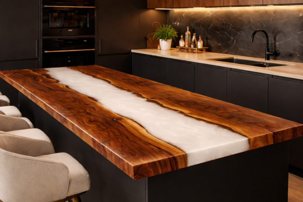 Bespoke Solid Wood & Resin Tabletop